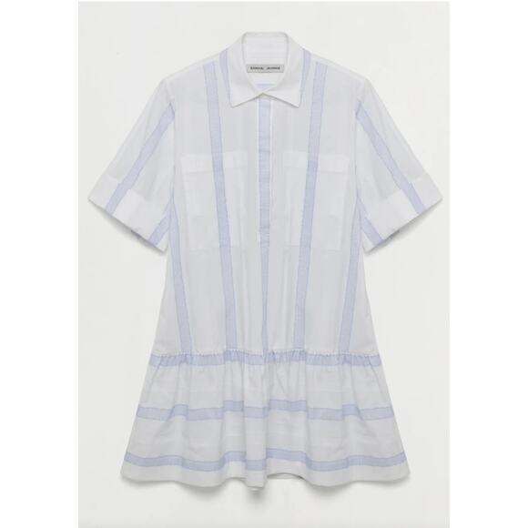 Jonathan Simkai Cris Dress Blue/White Button Down Shirt Dress Large EUC ($375) - Picture 1 of 8
